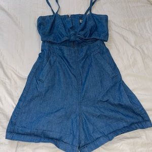 TopShop Denim Cutout Romper
